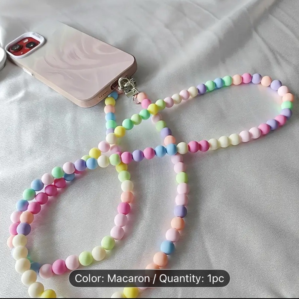Colorful Beaded phone lanyard crossbody strap